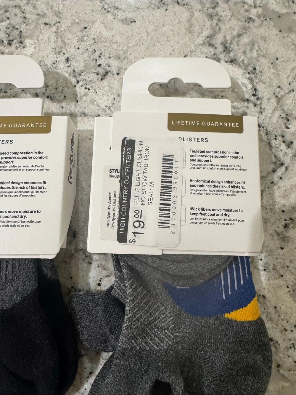 Vuori and Feetures M women’s socks